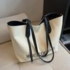 Bolsa Tote Feminina Versátil Nova Bolsa de Mão de Lona Grande Capacidade Bolsa de Ombro de Alto Nível Bolsa Grande para Trabalho