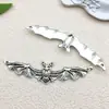 6 Colgantes Huecos de Ala de Murciélago y Cruz de Plata Antigua Vintage Accesorios de Joyería de Aleación para DIY
