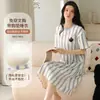 100% Algodão Confortável Protetor de Peito Anti-Impacto Pijama de Verão Manga Curta Solto para Mulheres Estilo Desenho Animado Fofo Pode Ser Usado Fora de Casa Roupas