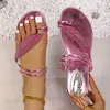 2026 Verano Nuevo Comercio Exterior Tallas Grandes Sandalias Casuales Cómodas de Moda con Boca de Pez y Lentejuelas Talla Única para Todos
