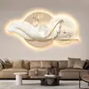 Pintura Decorativa Moderna de Lujo Ligero para Sala de Estar Pintura Colgante de Pared de Fondo de Sofá Estilo Chino Nuevo Atmosférico Nuevo Estilo Mural Pluma