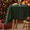 Mantel Rectangular, Stock Disponible, Patrón Tartán Cuadros Teñido en Hilo Poliéster-Algodón con Borde Dobladillo, Múltiples Diseños Disponibles para Comedor, Fiesta Navideña y Decoración del Hogar, Suministro Directo de Fábrica