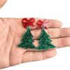 Brincos de Acrílico de Natal Árvore de Natal Verde Laço Acessórios Decorações