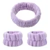Anillo para el pelo de mujer de moda transfronterizo Banda para el pelo de maquillaje para casa Banda para el pelo semiacabada Felpa linda de color sólido Pulsera de lavado para la muñeca