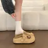 Decoração Cartoon Doce Birkenstock Retrô Sapatos Femininos 2026 Nova Coleção Primavera/Outono Solado Macio Versátil para Exterior Bico Fechado Meia-sapatilha Pessoa Preguiçosa