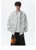 Sudadera con capucha y cremallera con estampado completo Estrella Americana Hombre 2026 Marca de Moda High Street Sudadera con Capucha Estilo Retro Perezoso Cárdigan Sudadera Ropa de Abrigo
