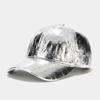 Gorra de béisbol de PU plisada ins europea y americana para hombre y mujer, tendencia callejera, gorra láser colorida para escenario, hip-hop, sombrero hip-hop