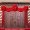 Puerta Portón Boda Decoración de Boda Tela Colgante Bolas Grandes de Flores Rojas Unidad Lugar Escénico Alcoba Nupcial Bolas Bordadas Decoración de Alcoba Cabeza de Puerta
