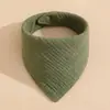 Toalla de Saliva de Algodón Puro de Cuatro Capas Toalla Triangular de Crepé Color Sólido Babero de Gasa Babero de Crepé Liso Babero de Algodón
