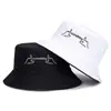 Sombrero de Pescador Bordado de Texto de Doble Cara para Pareja de Hombres y Mujeres, Sombrero de Cubeta para Estudiantes Lindo con Protección Solar para Primavera y Verano, Sombrero Fresco Pequeño