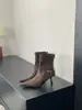 Botines cortos de tacón alto de punta estilo francés para mujer, nueva colección otoño 2026