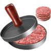 Prensa de Carne para Hambúrguer Transfronteiriça Redonda Cabo de Madeira Pintura Spray Liga de Alumínio Prato de Carne para Hambúrguer Molde para Pastel de Carne de Bola de Arroz