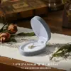 Caja para Anillo de Terciopelo Flocado Punto Millón Tapa abatible Caja de Joyería para Anillo Caja para Colgante de Collar Empaque Caja de Joyería