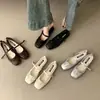 Zapatos Mary Jane Planos de Punta Cuadrada Estilo Nuevo Primavera 2026 Franceses con Moño y Correa