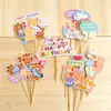 Decoración de Pastel Estilo Ins Bandera Coreana Enchufe Dibujos Animados Oso Lindo Hp Corazón Feliz Cumpleaños Topper Accesorios