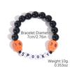 Set de Pulseras Transfronterizas Más Vendido en Amazon Cuentas de Arroz Calabaza Naranja Calavera Colgante Pulsera de Cuentas de Halloween