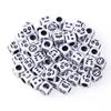 100 piezas/paquete de cuentas sueltas cuadradas con forma de cara sonriente, cuentas acrílicas de colores con forma de expresión, cuentas de agujero grande, accesorios para pulseras infantiles DIY