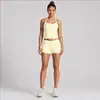 Conjunto de ropa deportiva transfronteriza para mujer con hermoso top deportivo de cuello halter en la espalda, conjunto de shorts de secado rápido para correr al aire libre, ciclismo y yoga