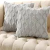 Funda de Almohada de Felpa Ins de Amazon Transfronteriza Color Sólido Estilo Crema Geométrico Creativo Rombo Funda de Cojín Sencillo para Sofá