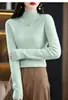Estilo Nuevo Otoño/Invierno 2026 Camiseta Base de Punto de Cuello Alto Medio Atmosférica para Mujer, Suave y Elástica, Corte Ajustado, Top Interior de Color Sólido