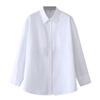 Camisa de popeline com lapela, manga longa, decote nas costas, moda feminina europeia e americana, top de temperamento novo da primavera de 2023, atacado
