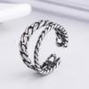 Anillo de Plata Tailandesa Vintage Nuevo 2026 Estilo Creativo Envejecido Unisex Ajustable Anillo Abierto Joyería al Por Mayor