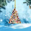 Árbol de Navidad Acrílico Plano Regalo de Navidad Colgante Decoraciones para Espejo Retrovisor de Coche en Casa Festiva