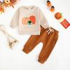 Sudadera de Niño para Otoño e Invierno Transfronteriza 2025 Nuevo Traje de Manga Larga con Cuello Redondo de Niño para Bebé Calabaza de Halloween
