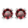 Brincos de Prata Esterlina S925 Transfronteiriços Floco de Neve Quatro Garras Simples Elegantes Moda Brincos com Pedras Coloridas para Mulheres Brincos de Moissanita Atacado