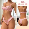 Venta al por mayor transfronteriza fabricación de muestras personalizadas OEM/ODM procesamiento personalizado Estilo de deseo puro bordado floral de encaje de atar conjunto de dos piezas