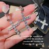 Pendientes de cruz Paparacha con gemas 18K pendientes de cruz de circonita brillante multicaratado collar de la antigüedad media