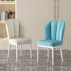 Sillas de comedor de lujo ligero estilo nórdico, taburetes para el hogar con respaldo, sillas sencillas para tocador, muebles para comedor y hotel, mesas y sillas de comedor de hierro forjado de lujo ligero