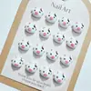 Nova Boneca Popular Desenho Animado Nail Art Coelho Fofo, Ovelha, Porco Animal Resina Pintada 3D Colorido Decorações de Unha