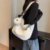 Bolso dumpling de pana estilo coreano de moda de este año 2024 nuevo bolso de mensajero de nailon bolso de mujer color sólido