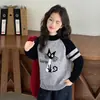 Sudadera para Niña Otoño 2026 Estilo Nuevo Infantil Otoño Dibujos Animados Top Elegante Niñas Primavera Otoño Falso Dos Piezas Capa Base