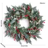 Corona de Navidad de 50 cm Decoraciones Navideñas Enredadera de Navidad de 2.7 m Decoración de Puerta Colgante de Puerta Colgante de Pared Círculo de Navidad de 60 cm