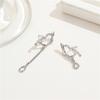 Pendientes Asimétricos Dulces y Frescos Sentido de Diseño Nicho Pendientes Oro Real 14k Electrochapado Pendientes Exagerados Diseño de Sentido Avanzado