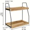 Estante de Almacenamiento de Hierro Forjado Multicapa Transfronterizo, Estante Organizador de Especias de Cocina de Madera Maciza, Estante Simple de Almacenamiento para Artículos de Tocador de Baño