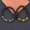 Aliexpress Exportación Transfronteriza Más Vendido Pulsera Espaciadora Cilíndrica Micropavimentada Joyería de Cobre Incrustada con Circonita Pulsera para Hombre