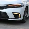Aplicable Transfronterizo Luces Diurnas Honda Civic Marco de Luz Antiniebla Frontal Modificado Civic Luces de Circulación Diurna de Flujo LED Dropshipping