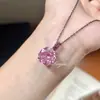 Transmissão ao Vivo Promoção Imperdível Novo Pingente Octogonal Oversized Corte Rosa do Milênio Temperamento Luxo Leve Preto Dourado Rosa Vermelho Colar Atacado
