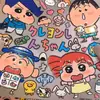 Pegatinas de taza impermeables de dibujos animados de Crayon Shin-chan, decoración linda 3D DIY para cuadernos, teléfonos y tabletas