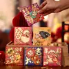 2027 Nuevo Estilo Dibujos Animados Cuadrado Pequeño Bolsas de Sobres Rojos Venta al por Mayor Lingote de Oro Sobres Rojos Regalo de Retorno Universal
