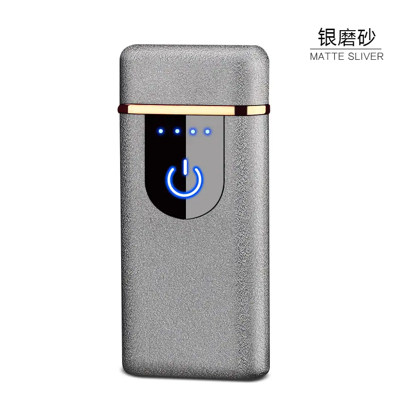 厂家直销 触屏感应电量显示双电弧点烟器打火机 男士