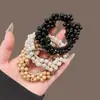 Nuevo Estilo Accesorios para el Cabello Completamente Bordados con Perlas Banda Elástica para Mujeres, Cuerda para el Cabello de Moda con Perlas, Sujetador de Cola de Caballo Dulce y de Alta Gama
