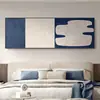 Pintura decorativa para dormitorio estilo wabi-sabi Pintura colgante de pared de fondo para sofá minimalista italiano Pintura colgante de banner horizontal para sala de estar con sensación de alta gama abstracta