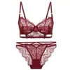 Comercio Exterior Venta Caliente Sexy Francés Ultra Delgado Bordado Floral Encaje Conjunto de Lencería para Mujeres con Busto Grande, Hace que el Busto Parezca Más Pequeño, Conjunto de Sujetador Anticaída