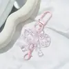 Llavero de Acrílico Transparente con Lazo Dopamina de Verano para Bolsos de Niñas Accesorios Colgantes DIY Pequeños Regalos