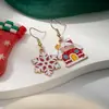Nuevos Pendientes de Campana de Copo de Nieve Navideños Personalizados de Estilo Europeo y Americano Frescos y Dulces con Dibujos Animados de Alce Oso Ganchos para Orejas para Mujer