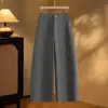 Pantalones Casuales Rectos de Cintura Alta Personalizados para Mujer, Adelgazantes, con Caída, de Largo hasta el Suelo, Retro, Versátiles, Tallas Grandes, Holgados, de Pierna Ancha para Mujer